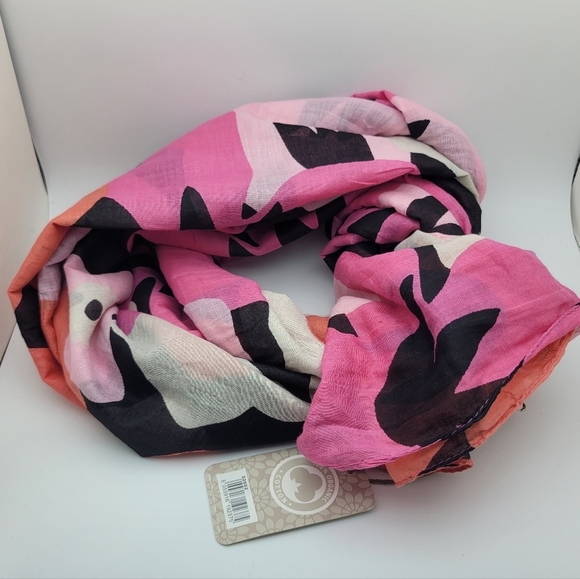 NWT 100% Cotton Oversized Colorful Poppy Artsy Scarf 68"×42" - Picture 4 of 5